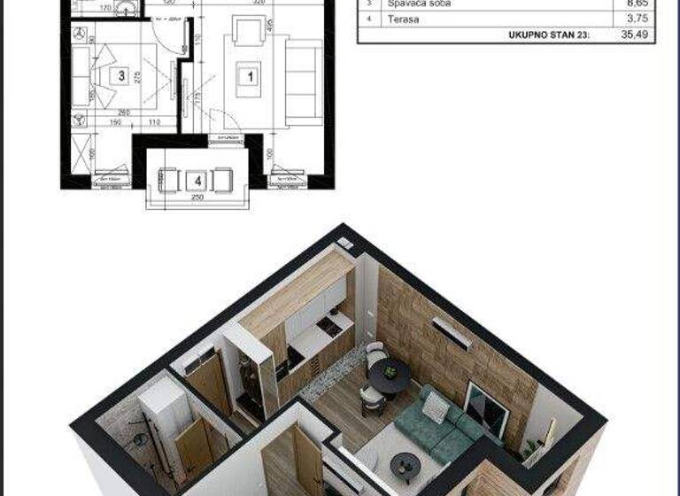 Wohnung zum Kauf provisionsfrei 106.470 € 2 Zimmer 36,4 m² 5. Geschoss Zlatibor 31315