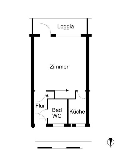 Wohnung zur Miete 248 € 1 Zimmer 32 m² EG frei ab 01.05.2025 Krummenacker 6 Wulsdorf Bremerhaven 27572