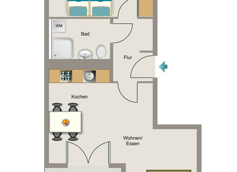 Wohnung zur Miete - Erstbezug 744 € 2 Zimmer 59,5 m² 1. Geschoss frei ab 01.09.2026 Barbarakirchgang 13A Ostviertel Essen 45139