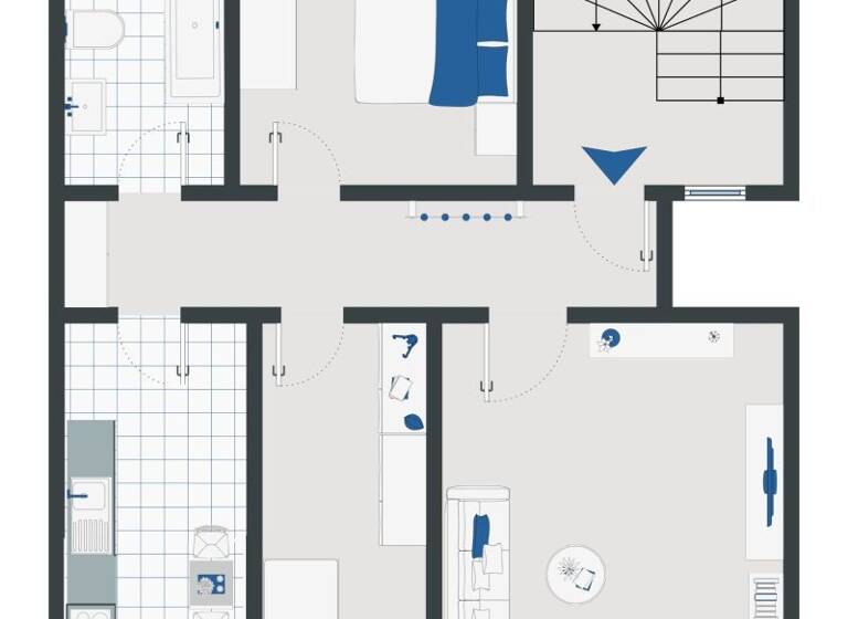 Wohnung zur Miete 324 € 3 Zimmer 58,9 m² 2. Geschoss Robert-Müller-Straße 20 Bahnhofsvorstadt Zwickau 08056