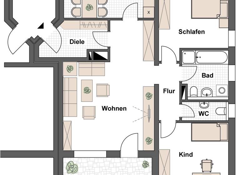 Wohnung zum Kauf 225.000 € 3 Zimmer 86 m²<br/>Wohnfläche 1.<br/>Geschoss Neuendettelsau Neuendettelsau 91564