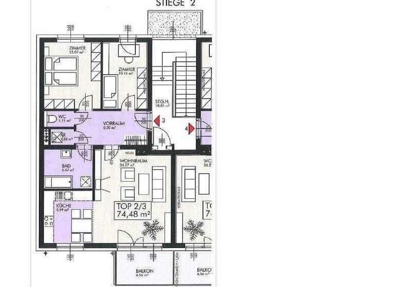 Wohnung zur Miete 1.054 € 3 Zimmer 74 m² Poysdorf 2170