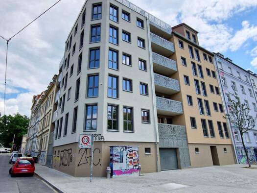 Wohnung zur Miete 1.400 € 4 Zimmer 94,8 m² 6. Geschoss Rudolfstraße 38 Leipziger Vorstadt Dresden 01097