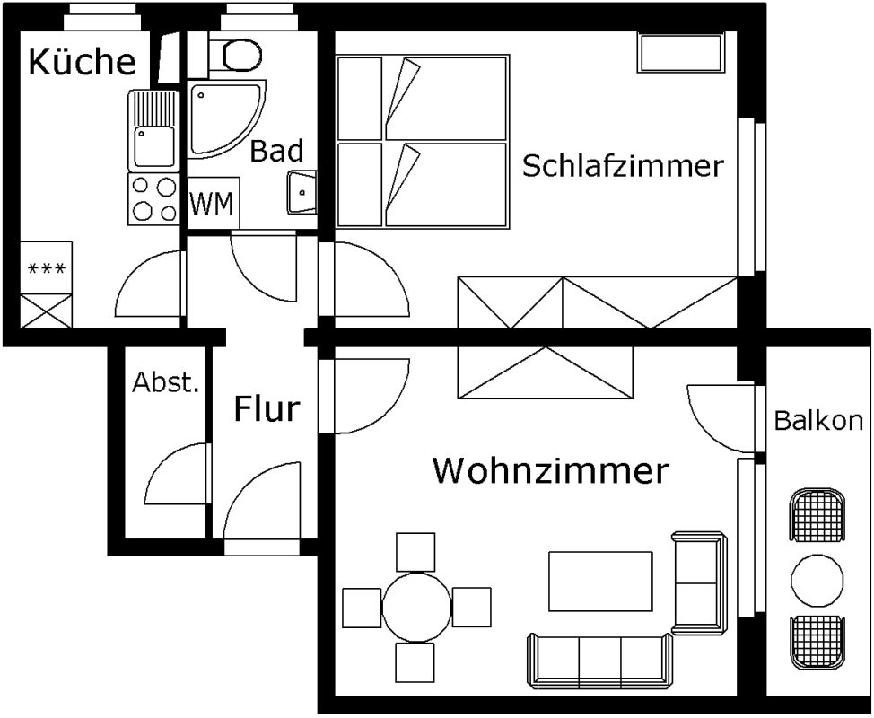 Wohnung zur Miete 339 € 2 Zimmer 52 m²<br/>Wohnfläche 8.<br/>Geschoss Erich-Kästner-Straße 26 Bahnhofsvorstadt Plauen 08525