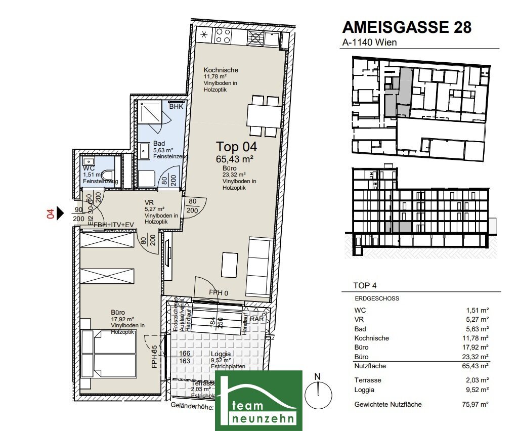 Büro-/Praxisfläche zum Kauf provisionsfrei 420.801 € 2 Zimmer Ameisgasse 28 Wien 1140