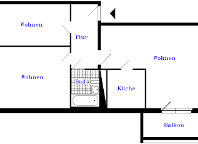 Wohnung zur Miete 530 € 3 Zimmer 62,2 m² 2. Geschoss frei ab 01.05.2026 Friedrichstraße 35 Prenzlau 17291