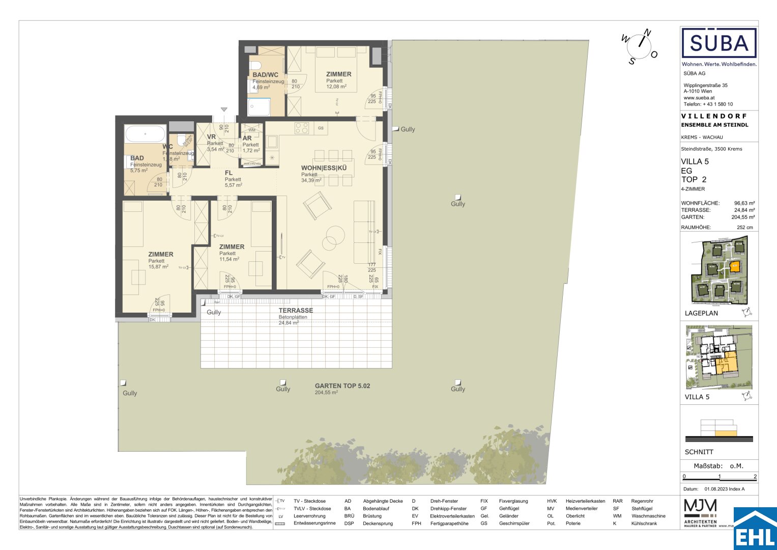 Wohnung zum Kauf 621.000 € 4 Zimmer 96,6 m²<br/>Wohnfläche EG<br/>Geschoss Steindlstraße Krems an der Donau Krems an der Donau 3500