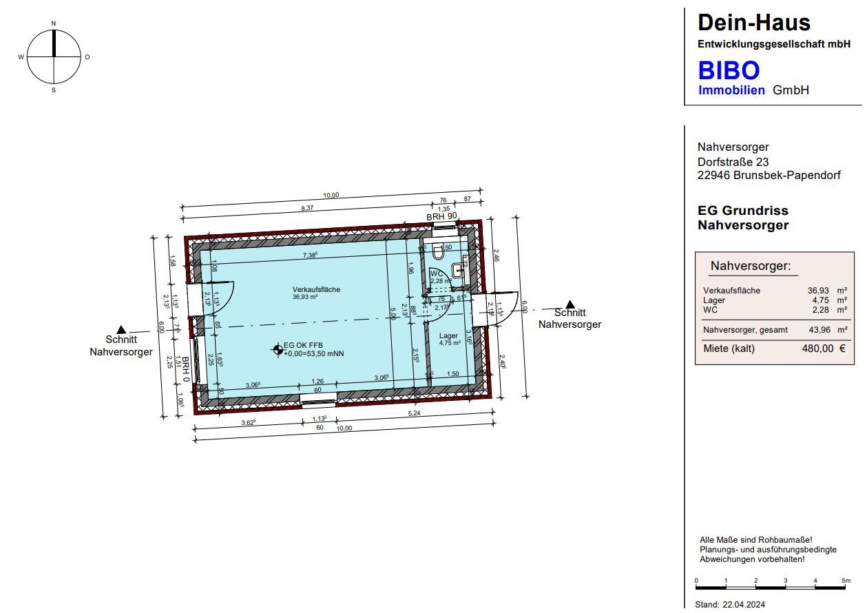 Laden zur Miete 480 € 1 Zimmer 36,9 m²<br/>Verkaufsfläche Dorfstraße 23 Papendorf Brunsbek 22946