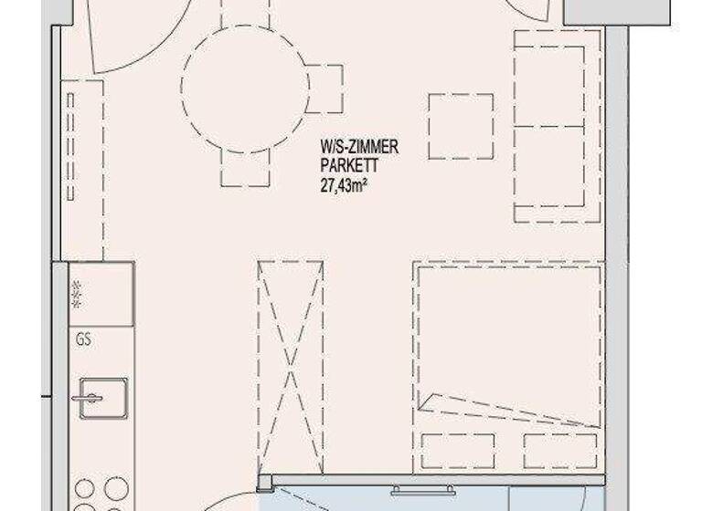 Studio zur Miete - Erstbezug 886 € 1 Zimmer 32 m² 32. Geschoss Donau-City-Straße Wien 1220