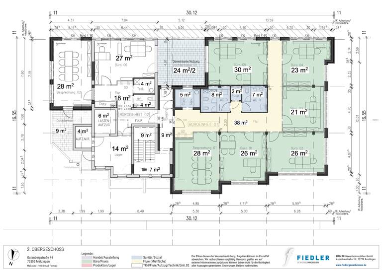 Bürofläche zum Kauf provisionsfrei 1.900 m² Bürofläche teilbar ab 1.260 m² Gutenbergstraße 44 Metzingen 72555