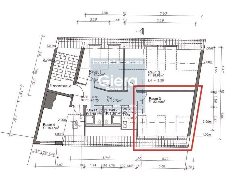 Studio zur Miete 330 € 1 Zimmer 28,5 m² 2. Geschoss frei ab 01.04.2026 City Bayreuth 95444