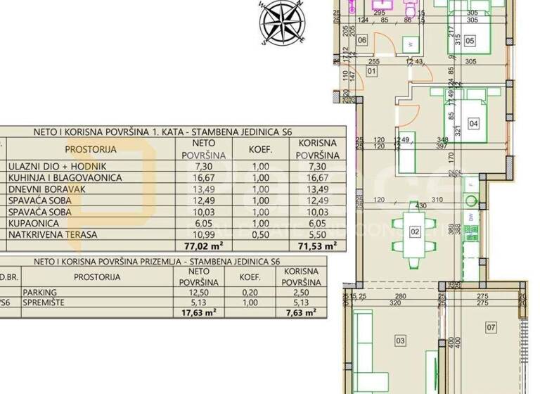 Wohnung zum Kauf 252.200 € 2 Zimmer 77 m² 1. Geschoss Vodice
