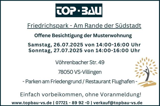 Wohnung zum Kauf - Erstbezug provisionsfrei 369.300 € 2 Zimmer 70,8 m² Vöhrenbacher Straße 47 Hubenloch Villingen-Schwenningen 78050