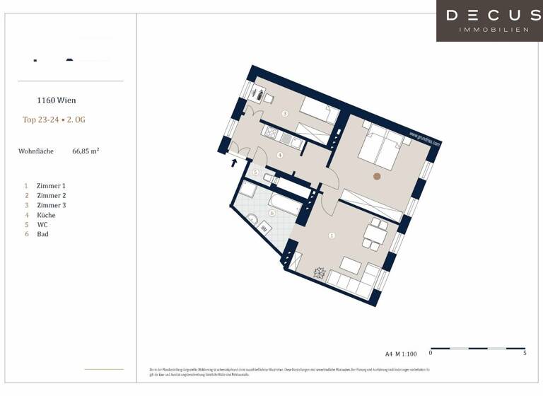 Wohnung zum Kauf 369.000 € 3 Zimmer 66,9 m² 2. Geschoss Wien 1160