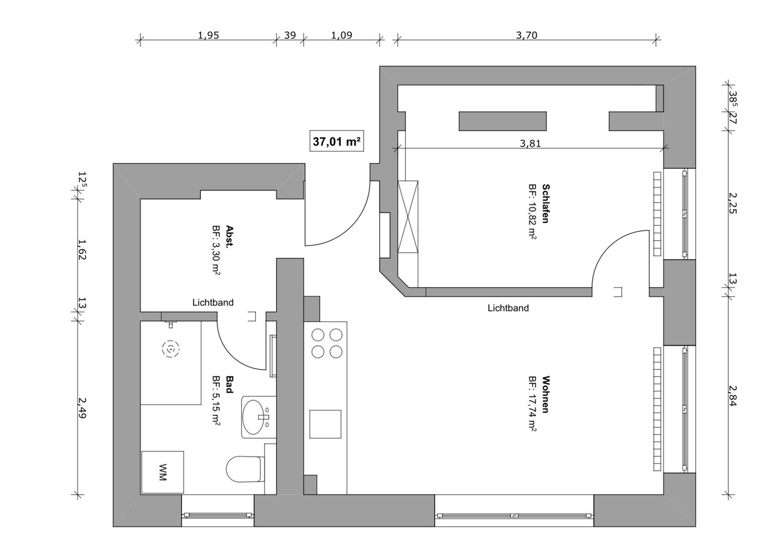 Wohnung zum Kauf provisionsfrei 369.000 € 2 Zimmer 37 m²<br/>Wohnfläche EG<br/>Geschoss Winterhude Hamburg 22301