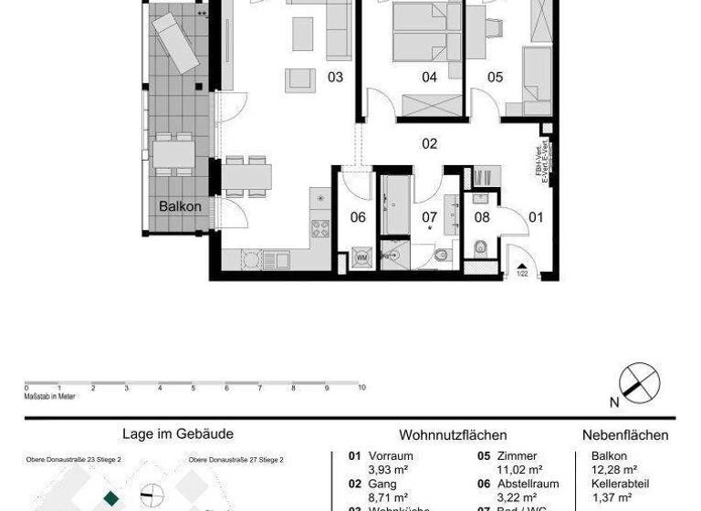 Wohnung zum Kauf - Erstbezug 739.000 € 3 Zimmer 81,3 m² 2. Geschoss Obere Donaustraße 23 Wien 1020