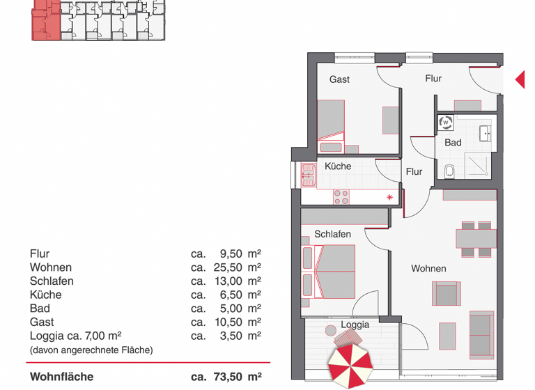 Wohnung zum Kauf 329.000 € 3 Zimmer 73,5 m² 2. Geschoss Sigmaringen 72488