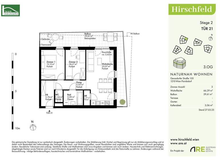 Wohnung zum Kauf - Erstbezug provisionsfrei 380.400 € 3 Zimmer 66,3 m² 3. Geschoss Gerasdorfer Straße 105 Wien 1210