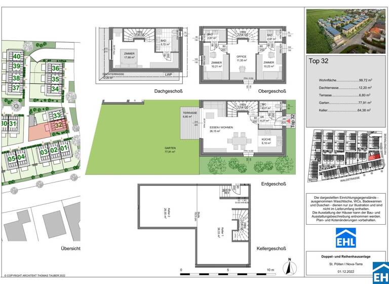Doppelhaushälfte zum Kauf - Erstbezug 488.776 € 4 Zimmer 99,7 m² Waldstraße St. Pölten 3100