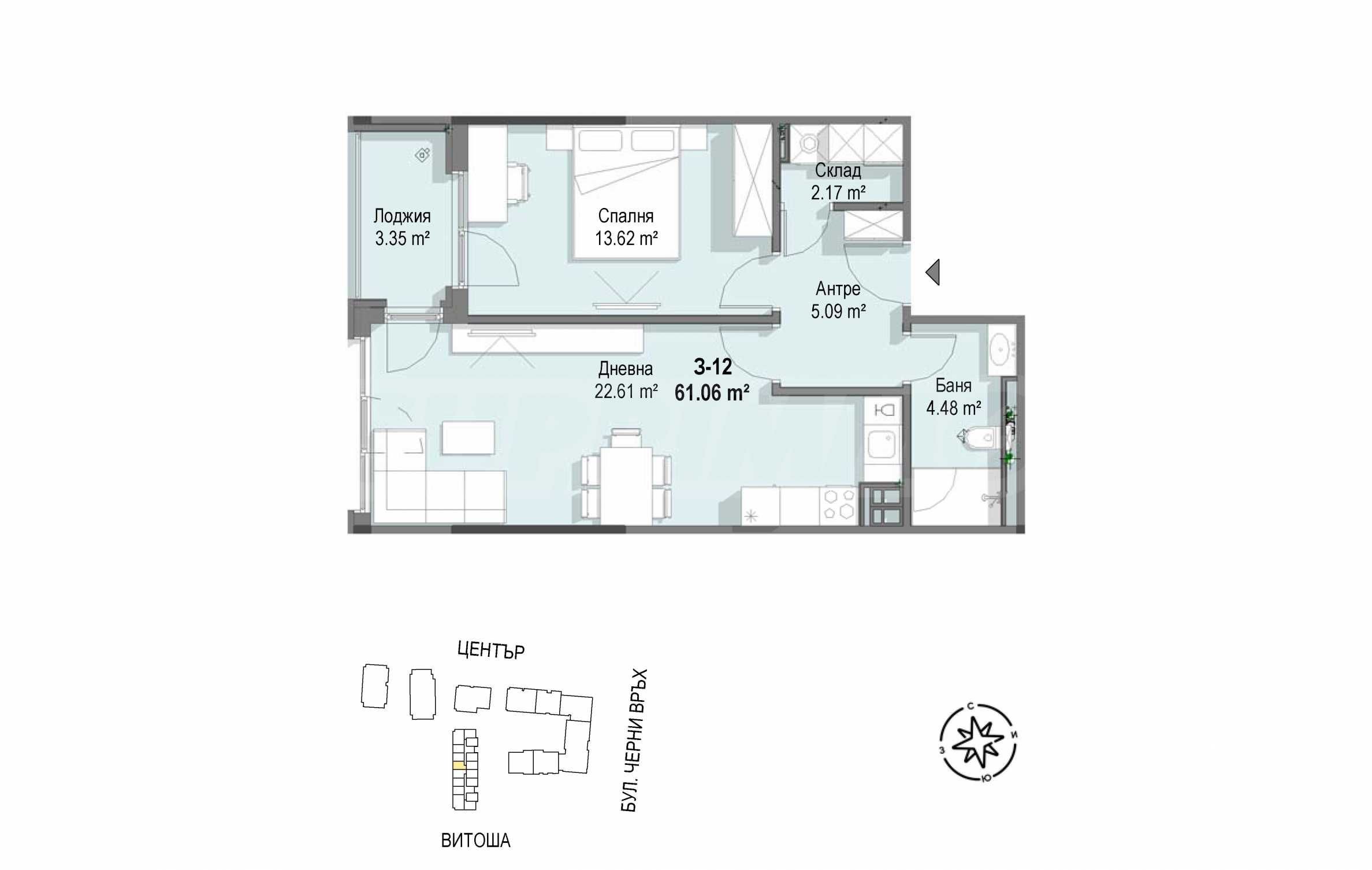 Studio zum Kauf 118.520 € 2 Zimmer 71,8 m²<br/>Wohnfläche Sofia