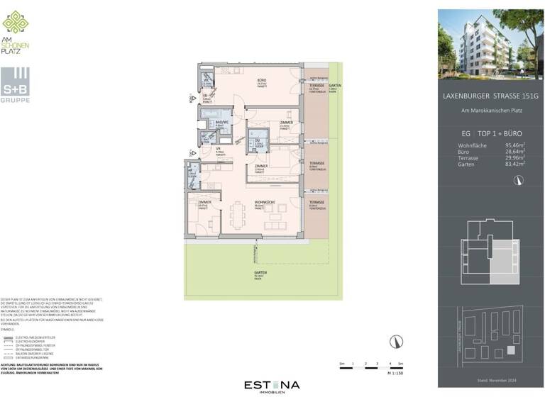 Wohnung zum Kauf - Erstbezug 935.000 € 5 Zimmer 95,6 m² EG Am marokkanischen Platz / Laxenburger Straße Wien 1100