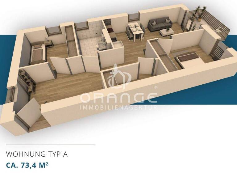 Wohnung zum Kauf provisionsfrei 297.407 € 2 Zimmer 71,2 m² Hartkirchen Pocking 94060