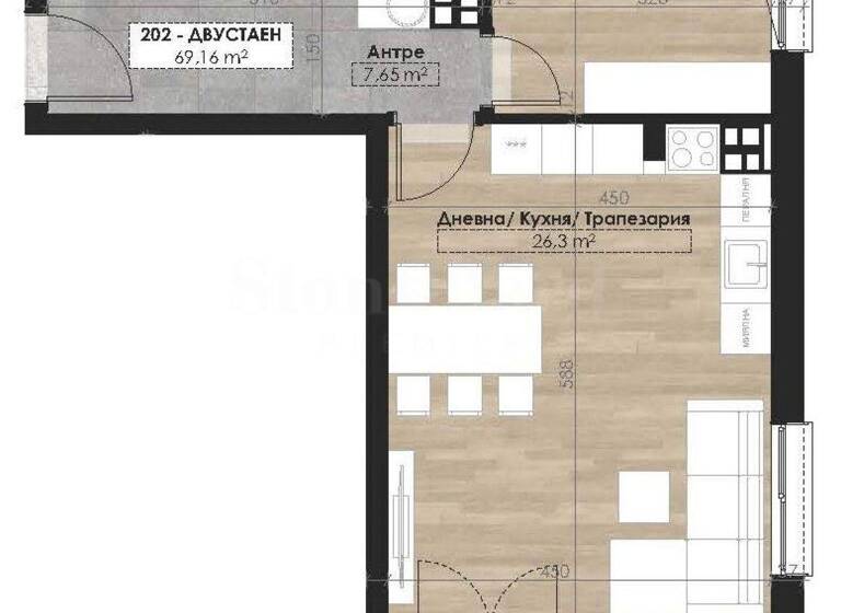 Studio zum Kauf 215.128 € 2 Zimmer 87,5 m² Sofia