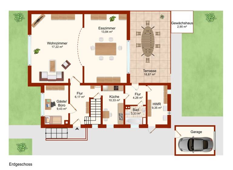 Doppelhaushälfte zum Kauf 257.000 € 6 Zimmer 131,6 m² 599 m² Grundstück Achim 28832