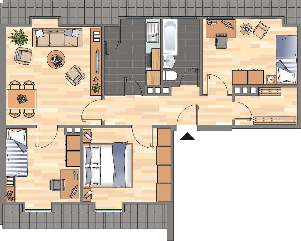 Wohnung zur Miete 419 € 3 Zimmer 62,8 m²<br/>Wohnfläche 2.<br/>Geschoss Pillauer Straße 21 Bant Wilhelmshaven 26389