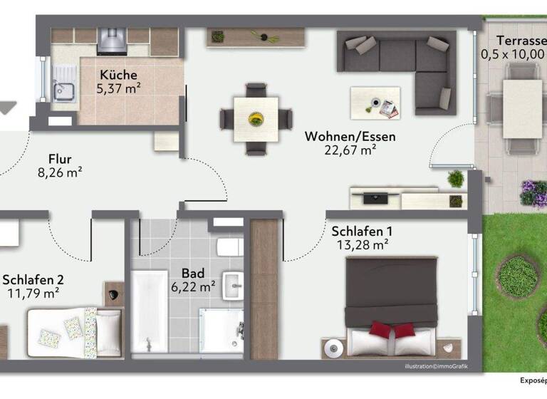 Wohnung zum Kauf 429.000 € 3 Zimmer 73 m² EG Prälat-Michael-Höck-Str. 85 Freising 85354