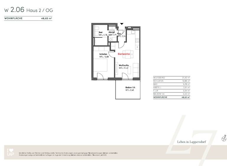 Wohnung zum Kauf provisionsfrei 355.000 € 2 Zimmer 48,6 m² Kareth Lappersdorf 93138