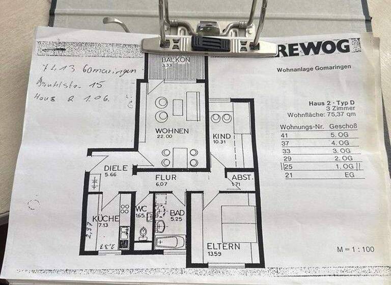 Wohnung zum Kauf provisionsfrei 279.000 € 3 Zimmer 75,4 m² 1. Geschoss Brühlstraße 15 Gomaringen 72810