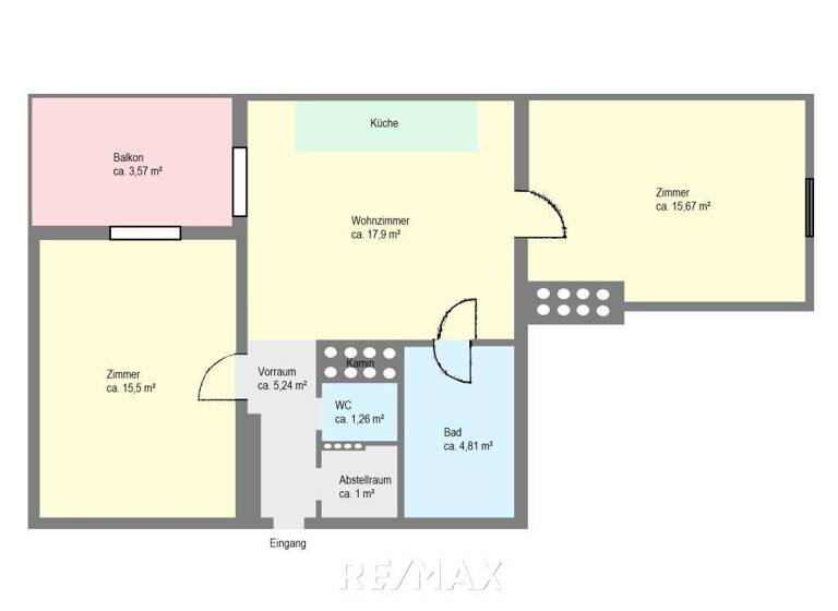 Wohnung zur Miete - Erstbezug 491 € 3 Zimmer 63 m² 4. Geschoss Eggenberg Graz 8020