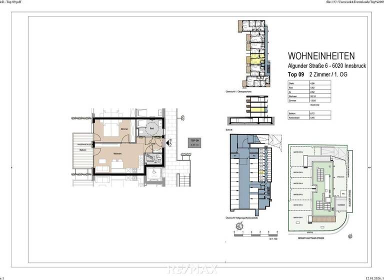 Wohnung zum Kauf - Erstbezug 477.900 € 2 Zimmer 45,9 m² 1. Geschoss Innsbruck 6020
