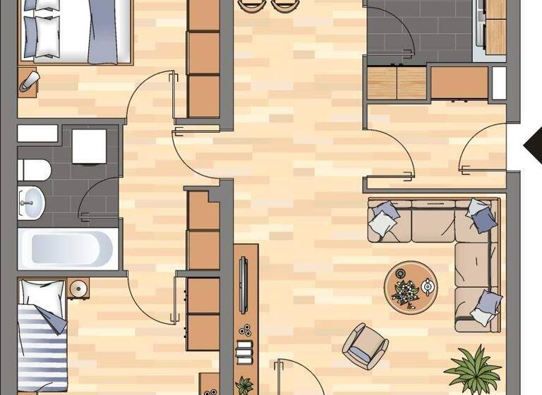 Wohnung zur Miete 533 € 3 Zimmer 76,4 m² 2. Geschoss Potsdamer Weg 19 Vorsfelde Wolfsburg 38448