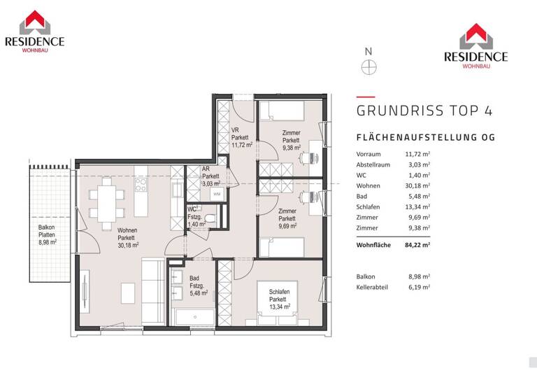 Wohnung zum Kauf - Erstbezug 798.000 € 4 Zimmer 84,2 m² 1. Geschoss Purtschellergasse 8 Salzburg 5020
