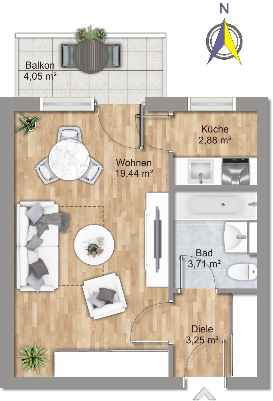 Wohnung zum Kauf 239.000 € 1 Zimmer 31 m²<br/>Wohnfläche 3.<br/>Geschoss Am Luitpoldpark München / Schwabing-West 80797