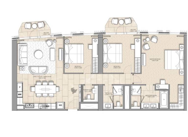 Wohnung zum Kauf 1.007.351 € 4 Zimmer 149 m² Dubai