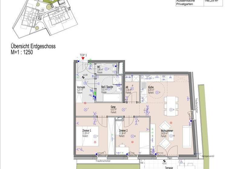 Wohnung zum Kauf - Neubau 415.800 € 3 Zimmer 75,9 m² EG Elisabeth Bollenberger - Gasse 10-14 Wiener Neustadt 2700