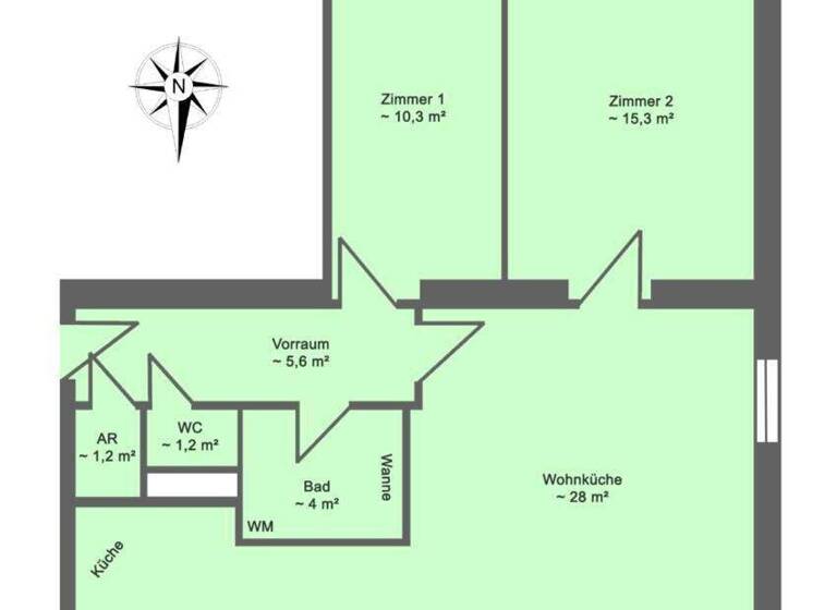 Wohnung zur Miete 894 € 3 Zimmer 66 m² 1. Geschoss Wien 1140