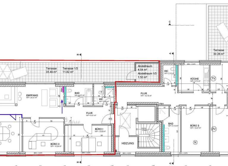 Bürofläche zur Miete provisionsfrei 1.250 € 4 Zimmer 112,9 m² Bürofläche Edewechter Landstraße 146 Eversten Oldenburg 26131