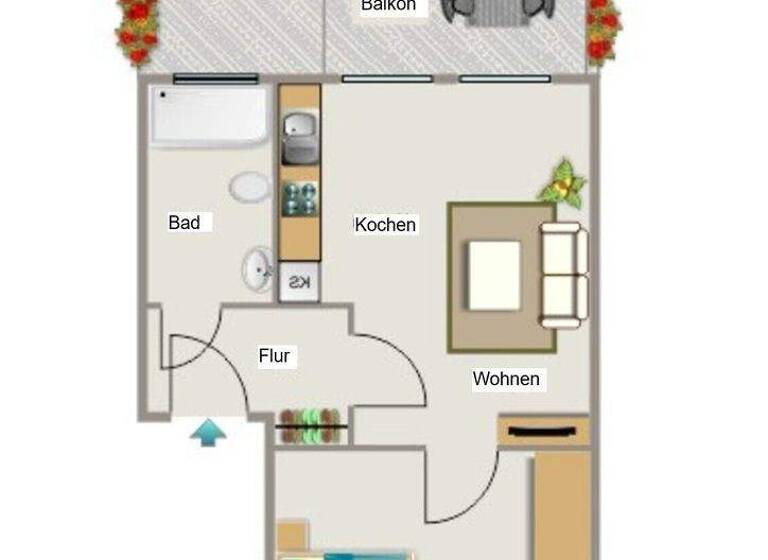 Wohnung zur Miete 441 € 2,5 Zimmer 46,9 m² EG frei ab 01.07.2026 Franz-Lenze-Straße 88 Vierlinden Duisburg 47178
