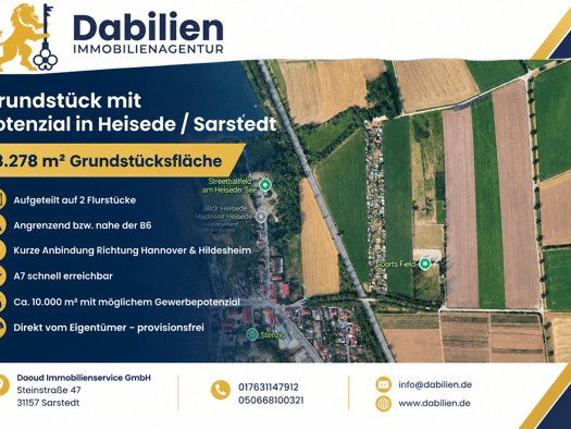 Gewerbegrundstück zum Kauf provisionsfrei 38.278 m² Grundstück frei ab sofort Heisede Sarstedt 31157