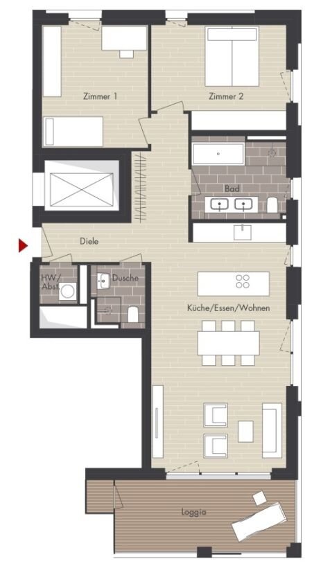 Wohnung zum Kauf provisionsfrei 749.000 € 3 Zimmer 101 m²<br/>Wohnfläche 2.<br/>Geschoss Kaiserlei Offenbach am Main 63067