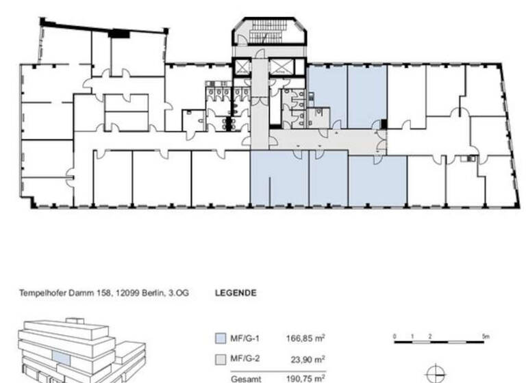 Bürofläche zur Miete provisionsfrei 11,50 € 5 Zimmer 190,8 m²<br/>Bürofläche Tempelhof Berlin 12099