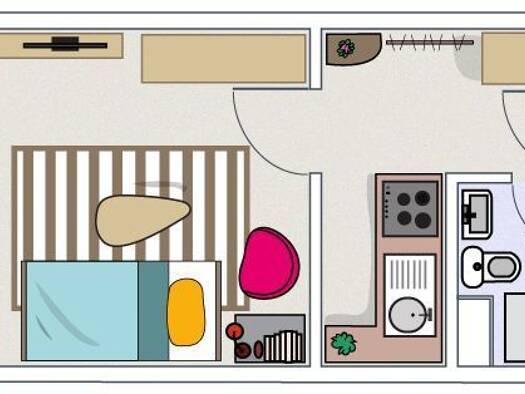 Studio zur Miete 228 € 1 Zimmer 24 m² 1. Geschoss Woldegker Straße 30 Katharinenviertel Neubrandenburg 17033