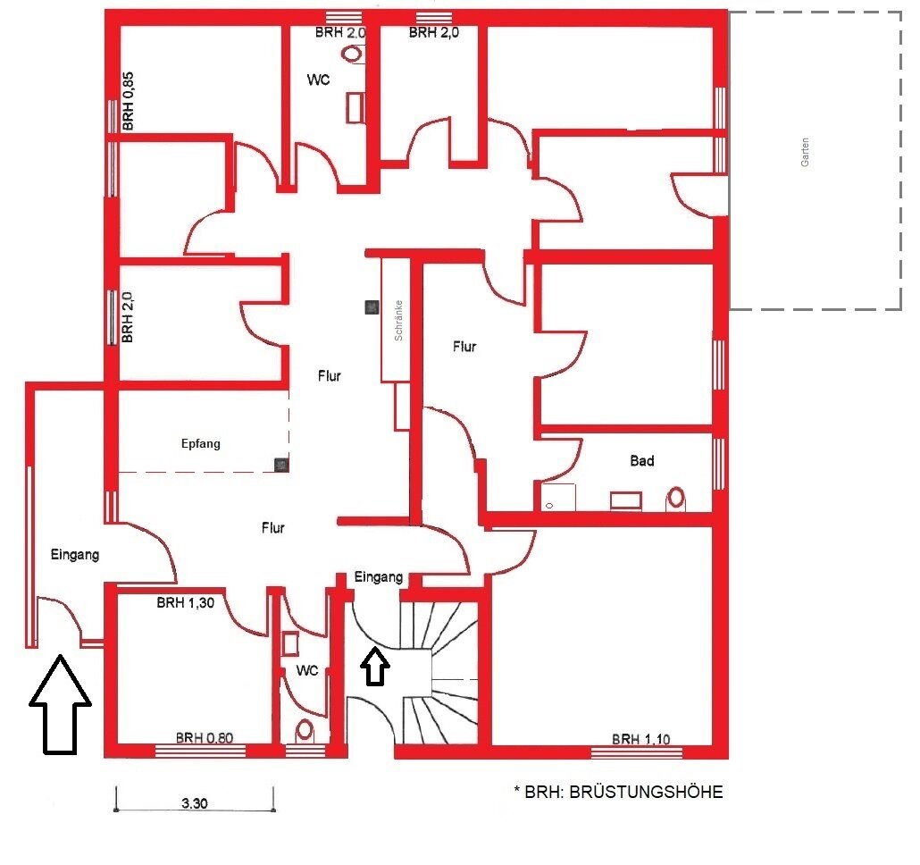 Praxis zur Miete 1.480 € 185 m²<br/>Bürofläche Fleute Wuppertal 42389