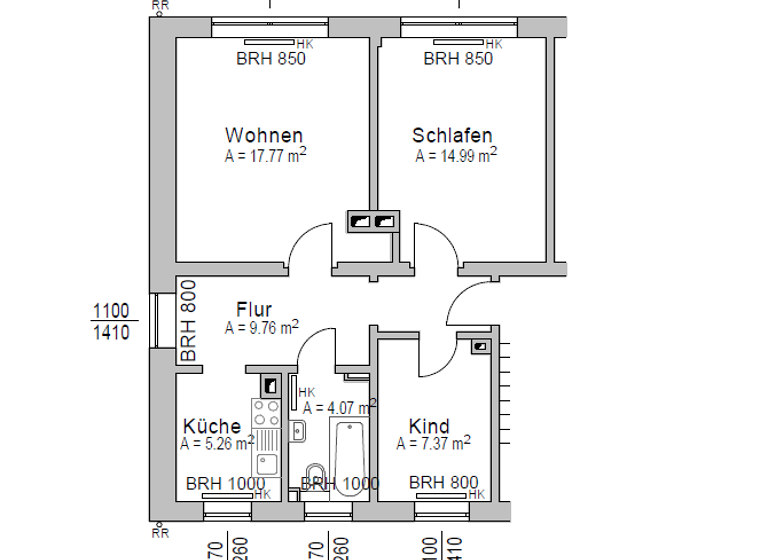 Wohnung zur Miete 348 € 3 Zimmer 58 m² 1. Geschoss frei ab sofort Ostrau 04749