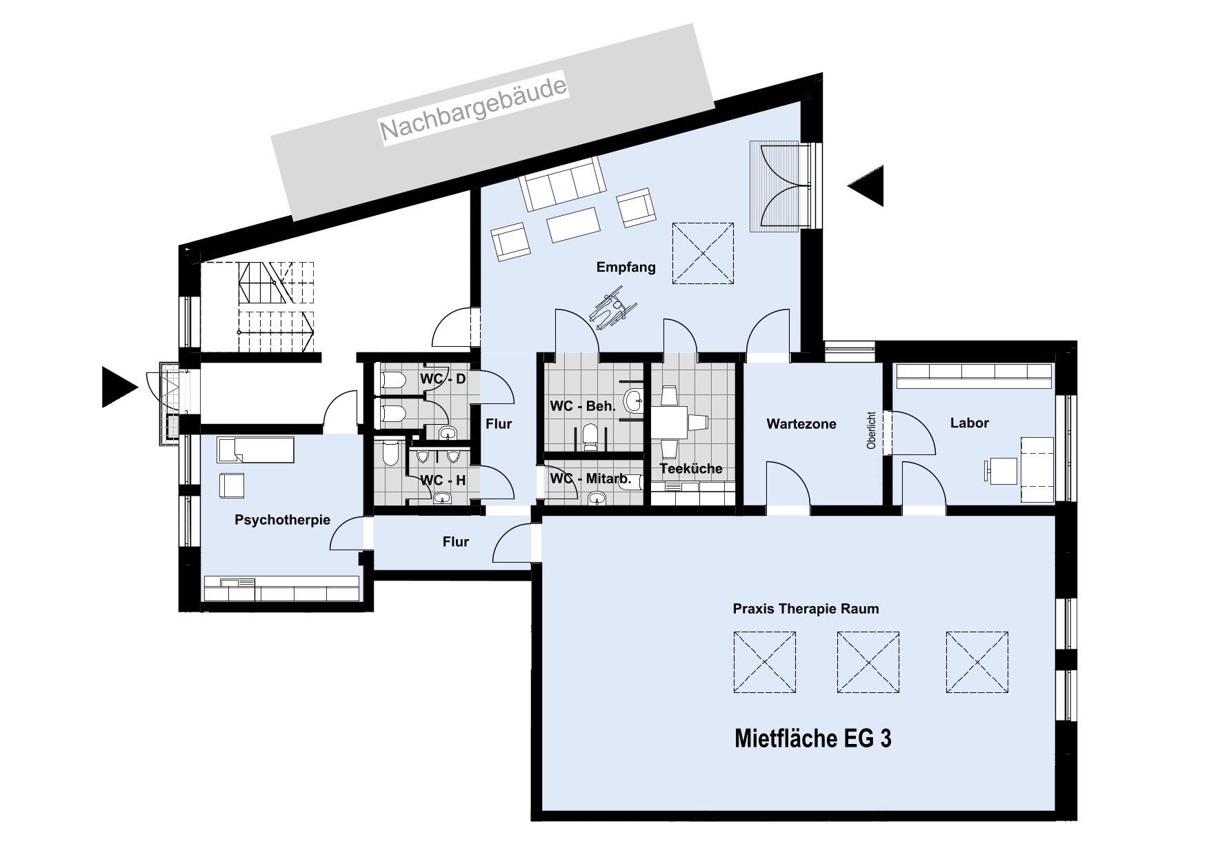 Praxis zur Miete 2.700 € 6 Zimmer 209 m²<br/>Bürofläche Statistischer Bezirk 33 Hamm 59069