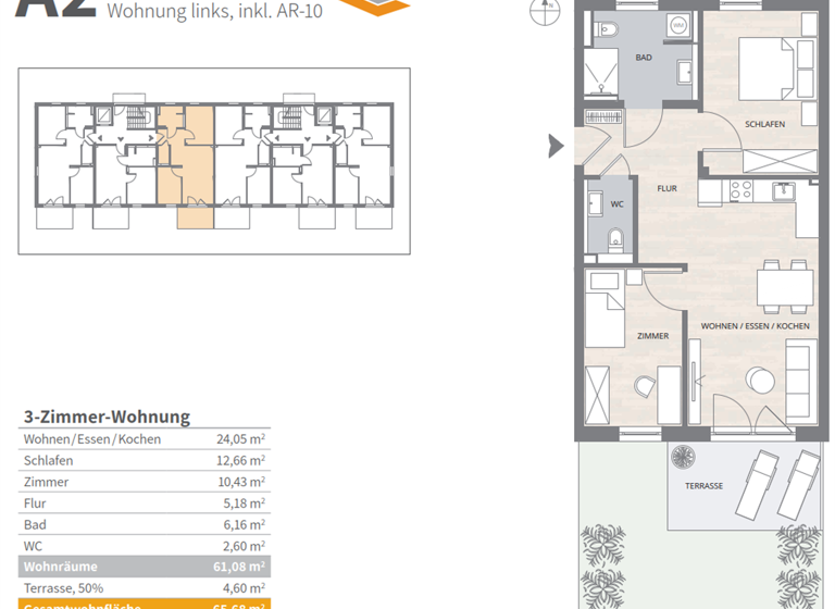 Wohnung zum Kauf - Erstbezug provisionsfrei 408.100 € 3 Zimmer 65,7 m² EG frei ab sofort Finkenstraße Altdorf , Kr Böblingen 71155